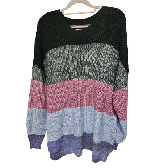 American Eagle Medium Women Pullover Striped Sweater Relaxed Fit - Picture 1 of 5